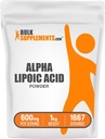 BulkSuplementos.com Ácido Alfa Lipóico em Pó - ALA Suplemento, Ácido Alfa Lipóico 600mg - ALA Pó, Glúten Livre - 600mg de Ácido Alfa-Lipoico por Serviço, 5kg (11 lbs) (Pacote de 5)