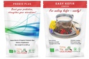 Culturas de borda de corte Prebio Plus + Kefir Starter Cultura de fibra prebiótica em pó Melhor mistura personalizada de fibras orgânicas prebióticas Suplemento dietético (1 Prebio Plus + 1 Kefir 20g)