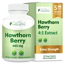 Puramente Holistic Hawthorn Berry - 150 Cápsulas Vegan - 5 Mês de Abastecimento - Alta Força 4:1 Extrato - Suplemento Hawthorne Não-GMO - Suporta Saúde Cardiovascular & Digestiva