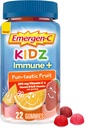 Emergen-C Kidz Imune+ Imune Support Suplementos dietéticos, gomas aromatizadas com vitamina C, vitamina B e vitamina D para suporte imunológico, gomas saborosas de frutas divertidas - 22 Contagem