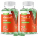 Viteey mastigável pastilhas de vitamina C para adultos - 1050mg Suplemento de suporte imunológico de força máxima - Vegan, Gluten Free - 180 Contagem