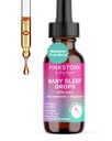 Pink Stork bebê dormir gotas, Naturalmente apoiar o sono sem melatonina para lactentes, crianças e crianças, Aid dormir com camomila e magnésio, Bebê Essentials para hora de dormir, 1 oz, 30 Servings