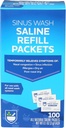 Rite Aid Sinus Wash Refil Kit, pacotes de salinas embrulhados individualmente - 100 Count - solução de sal nasal / alívio de alergia para potes Neti