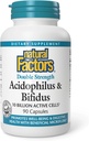 Fatores Naturais, Acidophilus & Bifidus Dupla Força, Fórmula Probiótica e Prebiótica, 90 Cápsulas
