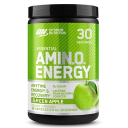 Optimum Nutrition Amino Energy - Pré-treino com chá verde, BCAA, Aminoácidos, Keto Friendly, Extrato de café verde, Energia em pó - maçã verde, 30 Servings (Packaging May Vary)