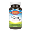 Carlson - E-Gems Elite, 400 UI Vitamina E com tocoferóis e tocotrienóis, Saúde do Coração e Bem-Estar Optimal, Antioxidante, 60 géis moles