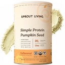 Pó de proteína de semente de abóbora orgânica viva Sprout, sem sabor, 20 gramas de pó de proteína baseada em plantas sem adoçantes artificiais, Não lácteos, Não-GMO, Vegan, Gluten Free (1 Libra, 30 Servings)