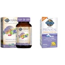 Jardim da vida Multivitamina pré-natal da mulher com vitamina D3, B6, B12, C & Ferro e Minami Natural pré-natal DHA Omega 3 Suplemento de óleo de peixe Softgels, limão, 30 contagem