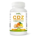 C D Z CHEWABLES . Vitamina C, 1000mg . Vitamina D3, . Zinco, . Non-GMO & Gluten Free .