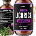 Extrato de raiz de alcaçuz HERBIFY - Suplemento de alcaçuz poderoso - Suplemento de suporte pulmonar - Extrato de alcaçuz para a saúde da pele e suporte imunológico - Made in USA - 2 onças