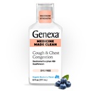 Genexa Clean Tosse & Chest Congestion Alívio, Tosse Livre, 0% Aditivos Artificiais, Multi-Symptom Alivio Máxima Resistência Tosse Syrup, Tosse Supressor e Expectorant, Flavor Orgânico de Amora Azul, 6 fl oz