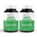 Enzimas Digestivas GOBIOTIX Suplemento com Prebióticos e Probióticos para Mulheres e Homens - Gut Health, Gluten Digestion, Absorção de Lactose, Pills Dietary Based Planta - 120 Cápsulas
