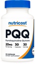 Nutricost PQQ (Pyrroloquinolina Quinone) 20mg, 30 Cápsulas - Cápsulas Vegetarianas, Não- GMO, Glúten Grátis