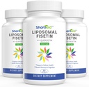 Fisetina lipossómica com suplementos de Quercetina 1200 mg por serviço, Polifenóis de alta absorção Antioxidantes para Mulheres, Homens, Não-GMO, Gluten-Free,3 Garrafa-180 Softgels