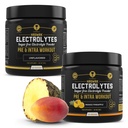 HRDWRK - 100 Servings Keto Electrolytes Pó Hidratação Açúcar Livre - Electrolyte Pó para aumentar a resistência e reduzir a fadiga com eletrólitos Suplemento - Conjunto de abacaxi sem sabor e manga