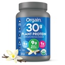 Orgain Organic 30g Vegan Protein Powder Planta, Vanilla, 9g EAAs + BCAAs, Alta proteína vegetal, 4g Prebiótico + Fibra, 1g Açúcar, Pré-Trabalho, Apoio muscular + Recuperação - 2.01lb (Packaging May Vary)