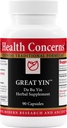Preocupações de saúde Grande Yin – Suplemento de alívio de menopausa – Hot Flash Support – Calor de suores noturnos e deficiência – Fórmula tradicional chinesa de ervas para a saúde da mulher & equilíbrio hormonal – 90 Cápsulas
