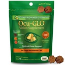 Ocu-GLO Cat & Dog Senior Supplement for Eye Support - Chewable Vitaminas Vision Suplementos para cuidados de animais de estimação grandes e pequenos com Lutein, Ómega-3 ácidos gordos, extrato de sementes de uva e antioxidantes