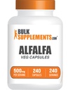 BulkSuplementos.com Alfalfa Extract Cápsulas - Alfalfa Supplement, Green Superfood Supplement, Alfalfa Cápsulas - Gluten Free, 1 Cápsula por Serviço, 240 Veg Cápsulas (Pack of 1)
