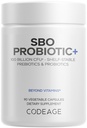 Codeage SBO Probióticos, 100 bilhões de UFC por serviço, Multi Strain Soil Based Organisms Mistura e mistura botânica fermentada orgânica, prateleira-estável, 90 cápsulas