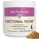 Real Cogumelo Suplemento de Gato Pó – Mistura de Cogumelo Orgânico com Krill Antártico & Ashwagandha – Vitaminas de Gato para Gatos mais velhos ou Gatinhos – Fórmula Felina Funcional 2,65 oz