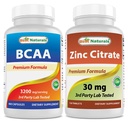 Melhores naturais BCAA 3200mg & Citrato de zinco 30 mg