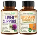 Fígado Cleanse Detox & Repair Milk Thistle Supplement & Vegan Glucosamina Chondroitin HSH Joint Support Supplement