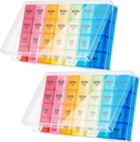 Dandat 2 Pack XL Grande Organizador de comprimidos por semana 4 vezes por dia Organizador mensal de comprimidos Grande Medicina Organizador 28 Dia Caixa de comprimidos Organizador Semanal 7 Dia Dispensador de comprimidos 4 vezes por dia