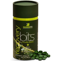 RECOVERYbits - Comprimidos de chlorela orgânica - Superalimento de algas com base em plantas - Clorofila - Parede celular rachada - Energia - Sistema imunológico - Detox - Keto - Vegan - Não-GMO - Pequeno cilindro - 360 Comprimidos