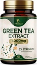 Green Tea Extract Cápsulas 1000 mg - Padrão 45% EGCG & 98% Polifenóis - 3X Força Green Tea Pills para Energia Natural - Suporta saúde do coração, Suplemento de ervas, Vegan, Não-GMO - 120 Cápsulas