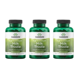 Swanson Milk Thistle - Suplemento de suporte de ervas do fígado - Fórmula natural que ajuda a manter a saúde geral e bem-estar - (100 cápsulas, 500mg cada) 3 Pack