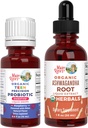 MaryRuth Organics Precision Probiótico Drops para adolescentes (Raspberry) & Ashwagandha Drops □ USDA Orgânico □ Vitaminas para Gut Saúde, Relaxação, & Global Wellness