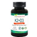 ELP ESSENCIAL Vitamina K2 com suplemento D3 Saúde óssea e cardíaca, cápsulas K2 + D3 Vitaminas 120 Cápsulas