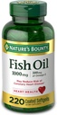 Óleo de peixe da recompensa da natureza 1000 mg Softgels revestidos, 220 contagem