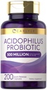 Carlyle Acidophilus Probiótico Cápsulas para Mulheres e Homens 500 milhões de UFC 200 comprimidos Suplemento Lactobacillus