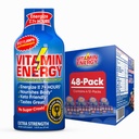 Vitamina Energia B12 11,000% Força extra Energia Shot Açaí Romã 48 Pack, 260mg Cafeína Natural, B12 & B6, Foco Nootrópico, Vitalidade, Açúcar Zero, Sem glúten, Vegan, Kosher, 1,93 fl oz