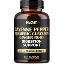 Cayenne Pepper Supplement with Turmeric Curcumin Root, Ginger Root, Ceilão Canela Bark & More - Sistema imunológico, Saúde Conjunta & Apoio à Saúde Digestiva - 210 Cápsulas