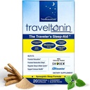 Ajuda para o sono de viagem □ Obter Jet Lag alívio, sono restaurador, Immune Support □ Voo, Hotel Essential 5-em-1 Fórmula w/Melatonina, Ashwagandha, L-Theanina, GABA, Limão Balm □ 20 Cápsulas