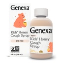 Genexa xarope de tosse de mel orgânico para crianças, livre de tinta, 0% de aditivos artificiais, remédio de tosse infantil para crianças 2-11, sabor de mel natural calmante, sem glúten, e não-GMO 4 fl oz