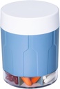 Betife extra grande suplemento organizador, garrafa organizador de pílulas semanal, dispensador diário de pílulas com 7 grandes compartimentos, organizador para segurar 7 dias de medicação de vitamina, 21 rótulos e uma escova de limpeza (azul)