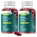VITEEY chicletes de biotina para a pele do cabelo e unhas - Biotina para chicletes de crescimento do cabelo - 5000 mcg - Vegan, Sem glúten, Não-GMO – 120 contagem