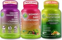 Vegan Bone & Imune Suporte Bundle - Glutationa lipossômica 500mg com alimentos orgânicos inteiros + Multivitamínico diário das mulheres com cálcio de ferro e planta, magnésio, D3, K2, zinco e açafrão