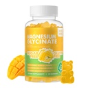 90 CT Magnésio Glicinato Gummies 1000mg - Suplemento de magnésio de potássio sem açúcar com vitamina D, B6, CoQ10 para calma humor e suporte ao sono - 90 Mango Pineapple Gummies