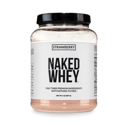 Proteína de Whey de Morango NAKED, apenas 3 ingredientes, 25g Whey Fed de grama em pó, ajuda crescimento muscular e recuperação - 24 Servings