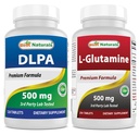 Melhores naturais DLPA 500 mg & L-Glutamina 500 mg