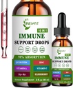 Zinco Quercetina com bromelaína Vitamina C D3 Gotas líquidas Suporte imunológico com vitamina A K2 Echinacea Chlorophyll e Elderberry - 10 em 1 Imune Defense Drops Complexo para a Saúde da Imunidade
