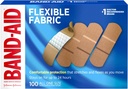 Band-Aid marca flexível tecido adesivo estéreis bandagens, Cuidado confortável cushioned ferida & proteção para cortes menores, raspas e queimaduras, Primeiros socorros, Almofada de conforto sem feridas, Um tamanho 1x3 Dentro, 100 contagem