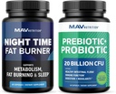 MAV NUTRITION Nocturnas cápsulas de queimador de gordura e Probiótico e cápsulas prebióticas Overnight Metabolism Booster para estômago gordura queimando Gut Saúde Suporte .