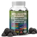 Açúcar sem Myo-Inositol & D-Chiro Inositol Gummies para Mulheres, Berberine Vitamina D3 K2 DIM Magnésio Glicenato Oxido L-Metilfolato Suplemento para Mulheres, Fertilidade, Equilíbrio Hormônio, PMS, Saúde do Ovário