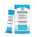 GoLive Prebiótico & Probiótico para Mulheres, Homens, Crianças. Flavor-free, Açúcar-free, Pó Synbiótico p/ GOS, L-Glutamina, Vitamina D3, Eletrólitos. Para Gut Health, Digestion, Metabolismo, Imunidade 15-50B UFC.